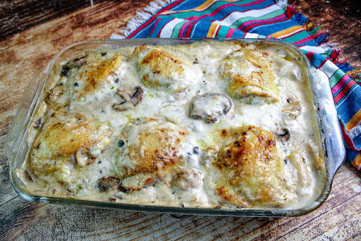 Creamy Smothered Chicken and Rice recipe